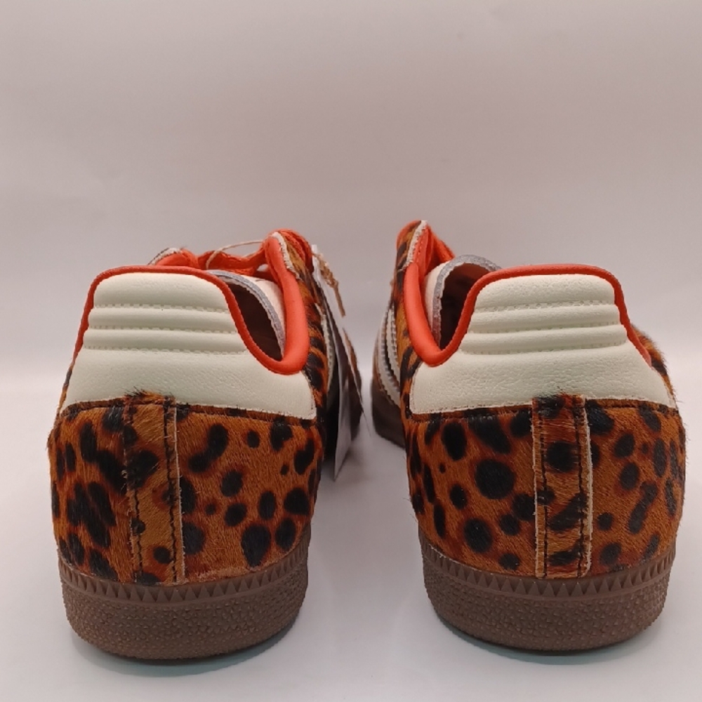 NEW Adidas Samba OG Cheetah Print Red/Creme Sneakers Womens Size 10 US JI2734 - Picture 3 of 16